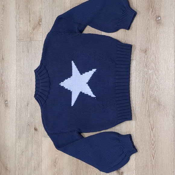 Maeve Pippa Mock Neck Navy Sweater Icon Edition White Star - Picture 4 of 10